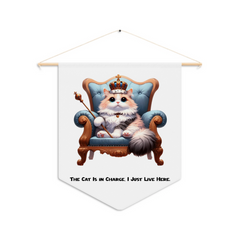 Cat Ruler Pennant: 'The Cat Is in Charge, I Just Live Here' - Pick Your Crowned Feline!