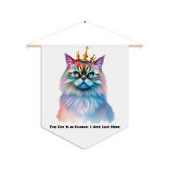 Cat Ruler Pennant: 'The Cat Is in Charge, I Just Live Here' - Pick Your Crowned Feline!
