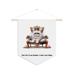 Cat Ruler Pennant: 'The Cat Is in Charge, I Just Live Here' - Pick Your Crowned Feline!