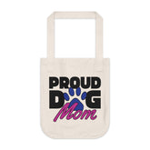 Proud Dog Mom with Paw Print Organic Tote Bag