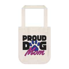Proud Dog Mom with Paw Print Organic Tote Bag