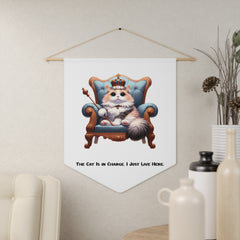 Cat Ruler Pennant: 'The Cat Is in Charge, I Just Live Here' - Pick Your Crowned Feline!