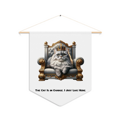 Cat Ruler Pennant: 'The Cat Is in Charge, I Just Live Here' - Pick Your Crowned Feline!
